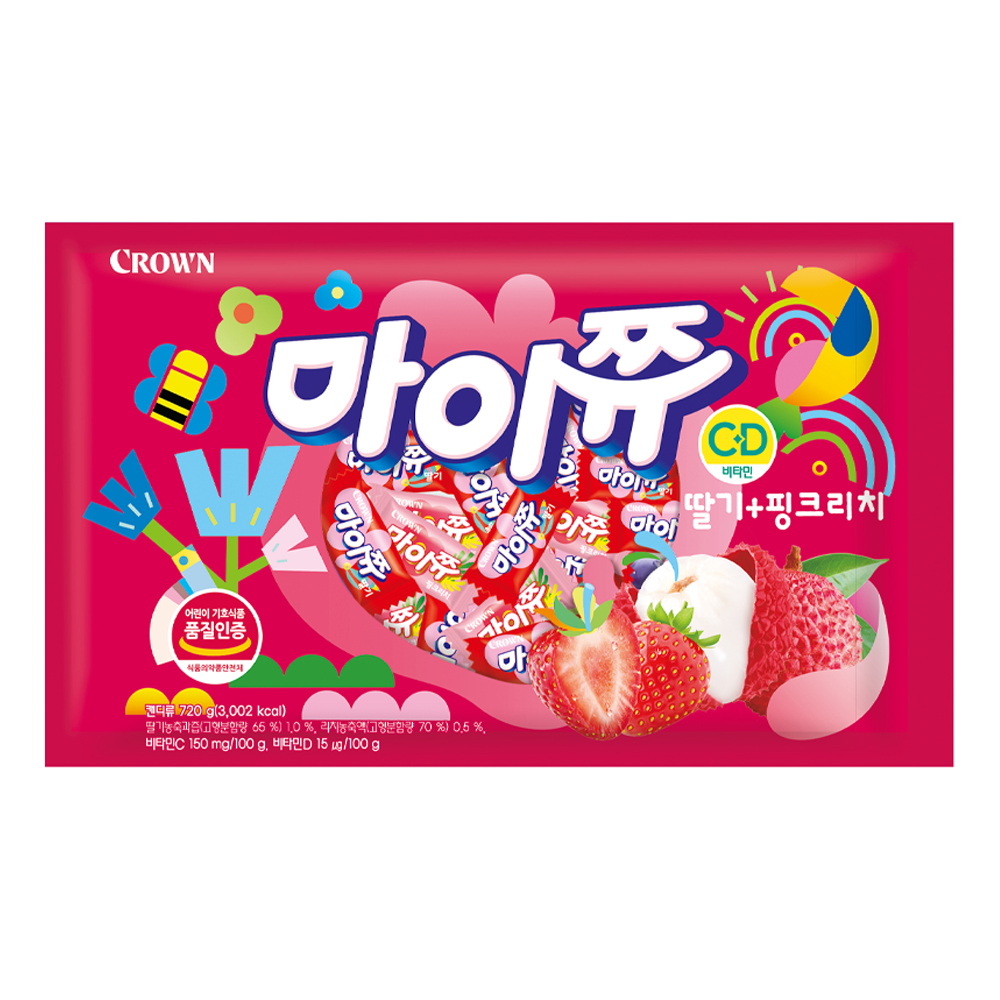 크라운제과 마이쮸 딸기 핑크리치 720g [1개]