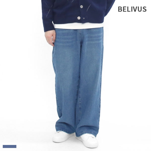 빌리버스 남자 와이드 청바지 데님 팬츠 통청바지 중청 BBJ101