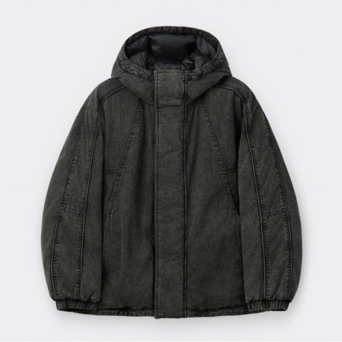 커스텀멜로우 Grey Denim Dyed Hood Down Jacket CWUAW25812GYD_이미지