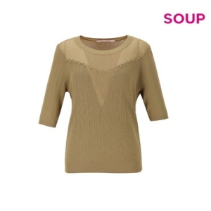  스위트숲 SOUP 투웨이 패턴 포인트 반팔 니트 OZ8LKT1 583824_OZ8LKT167
