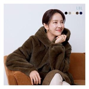 에센셜 엘비엘 런칭가 원 NEW FAUX밍크 후드 하프자켓 750802_이미지