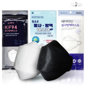 KF94마스크 대형-식약처인증 국산 일회용 블랙 100매