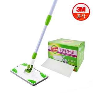3M 스카치브라이트 베이직 막대걸레+대용량 정전기 청소포 표준형 150매_이미지