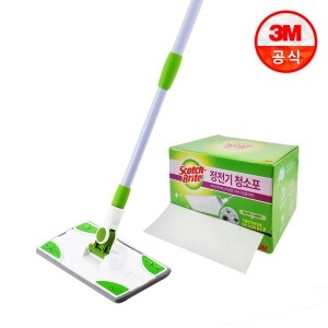 3M 스카치브라이트 베이직 <b>막대</b><b>걸레</b>+대용량 정전기 청소포 표준형 150매