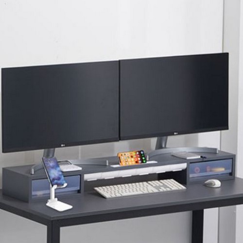 MT-04 스토리 부착서랍형 듀얼 모니터 받침대