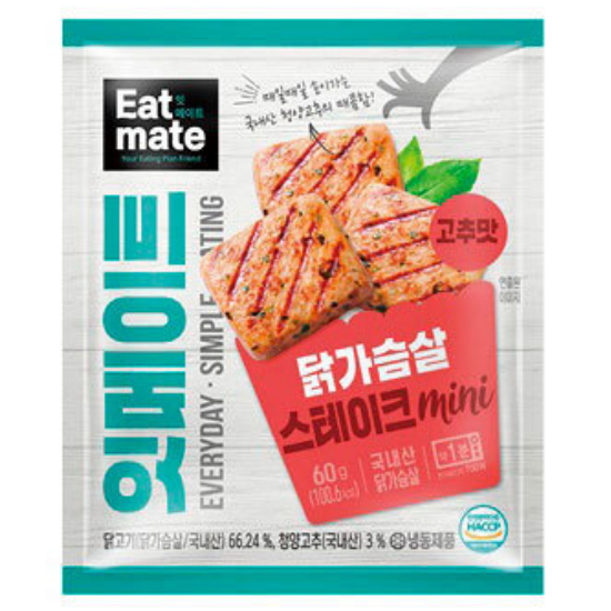 푸드나무 잇메이트 닭가슴살 스테이크 미니 고추맛 60g (100개)