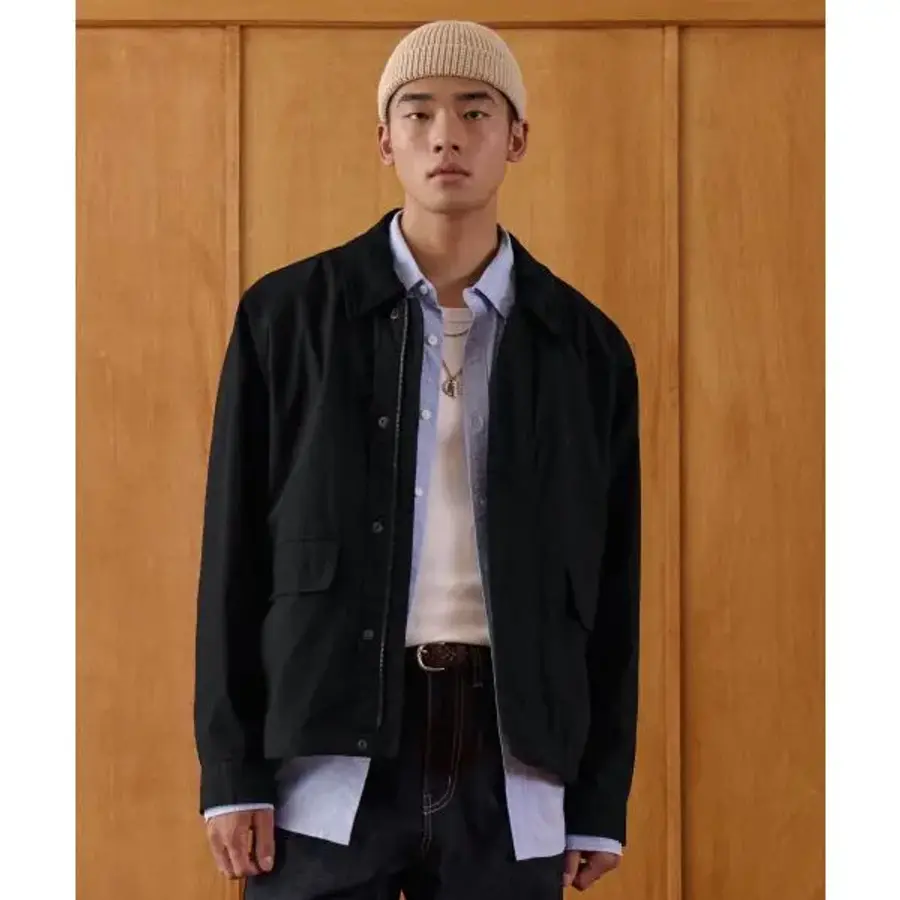 무신사 무신사 스탠다드 MUSINSA STANDARD 왁스드 CN 헌팅 자켓 재킷 블랙 MMDJJ3Z07-BK 263826