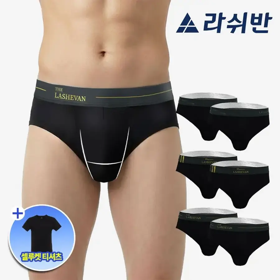 라쉬반 프리미엄 H분리 나무소재 남성팬티 셀루켓 골드라인 브리프 6종 3017643