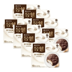 롯데 몽쉘 통통 생크림케이크 8박스 96봉 대용량 회사간식 어린이간식 학교간식