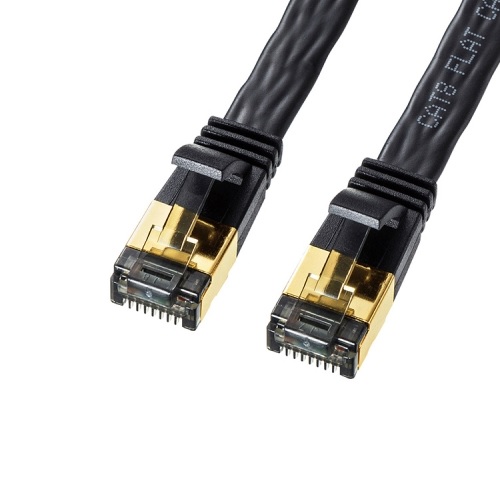 산와서플라이 SANWA CAT.8 SSTP 플랫 랜케이블 (KB-T8FL-01BK, 1m)