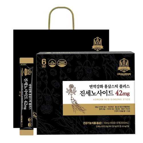 고려홍삼중앙회 면역강화 홍삼스틱 플러스 진세노사이드 42mg 30포 (1개)_이미지