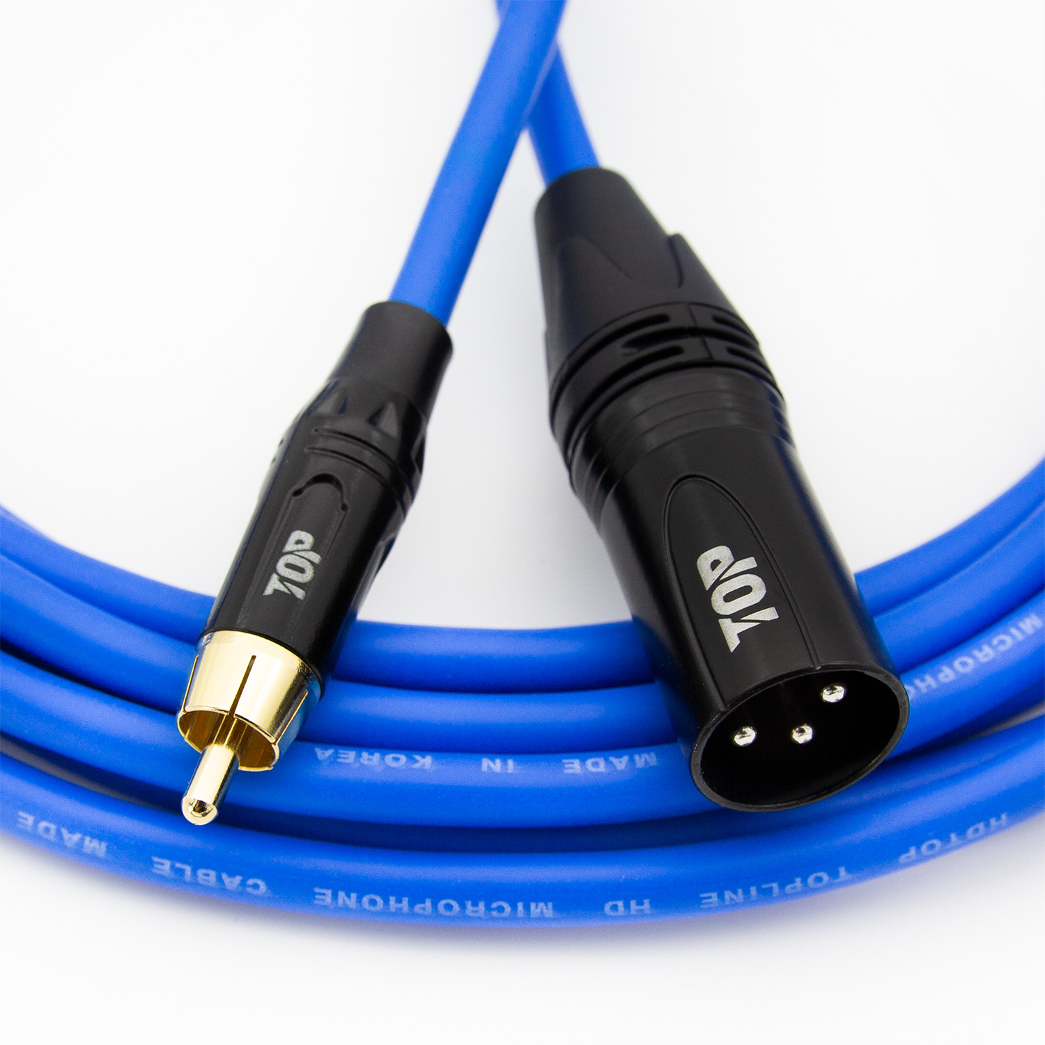 탑라인에이치디 HDTOP RCA 수 to XLR 수 케이블 블랙블루 (30m, HT-TP5786)_이미지
