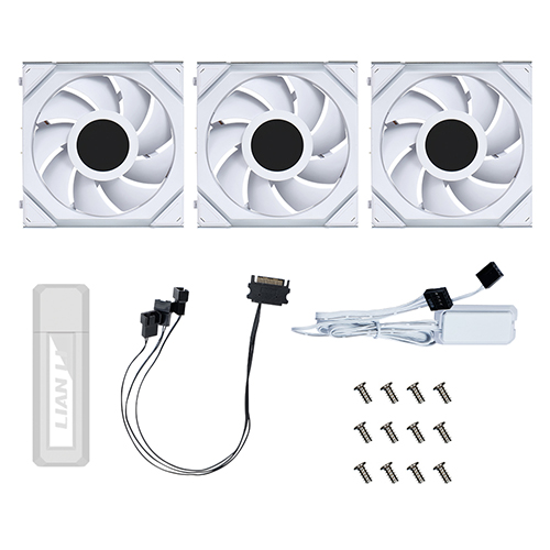 리안리 UNI FAN SL Wireless LCD 120 (3팩, 화이트)_이미지