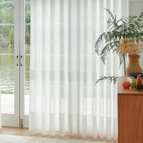 뷰하우스 피오레 쉬폰 커튼 (대형, 290~350x230~235cm)
