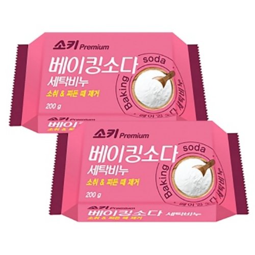 무궁화 소키 ㅤ프리미엄 베이킹소다 세탁비누 200g (2개)_이미지