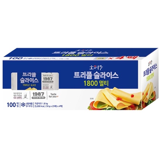 동원F&B 소와나무 트리플 슬라이스 치즈 1.8kg (1개)