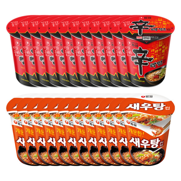 신라면 12개 + 새우탕컵 12개