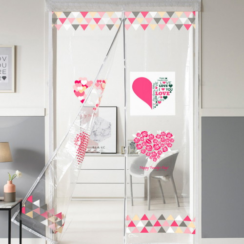 아이디인더스트리 알뜨리 EVA 방풍비닐 현관/방문 투명 하트 (폭:122cm)_이미지