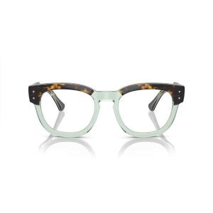 레이밴 Ray-Ban 여성용 Rx0298vf 메가 호크아이 로우 브릿지 핏 스퀘어 처방 안경 프레임 투명 그린/데모 렌즈의_이미지