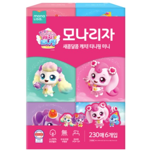 모나리자 새콤달콤 캐치! 티니핑 미니 미용티슈 230매 (6입) *5팩(30입)_이미지