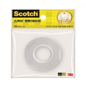 3M 스카치 138 양면 테이프 리필 12mm x 10m (4개)_이미지