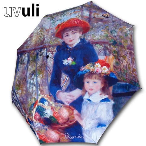  아름지다 uvuli 우블리 명화 르누아르-두자매 자동3단 우양산