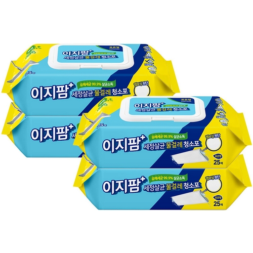 이지팜 ㅤ세정살균 물걸레 청소포 표준형 25매 (4개(100매))_이미지
