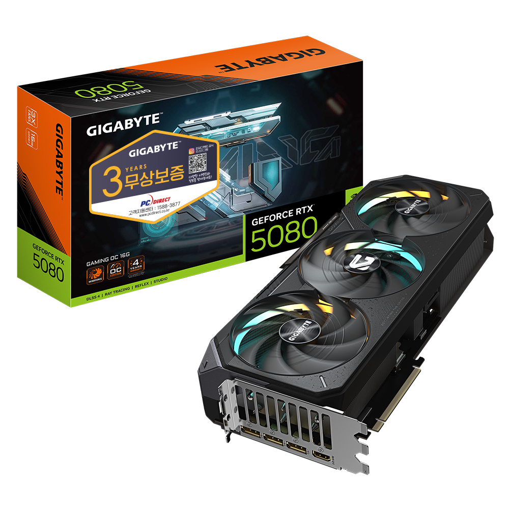 GIGABYTE 지포스 RTX 5080 GAMING OC D7 16GB 피씨디렉트_이미지
