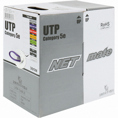 강원전자 NETmate CAT.5E UTP 랜케이블 박스 (NMC-UTP34N 바이올렛, 305m)