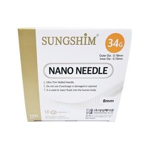 성심 나노니들 일회용 주사침 34G 8mm (100개입)_이미지