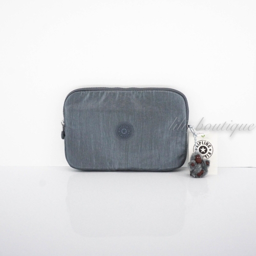 키플링 NWT AC8630 Lex Tablet Case Accessory Pouch Polyamide Steel Grey Meta.._이미지