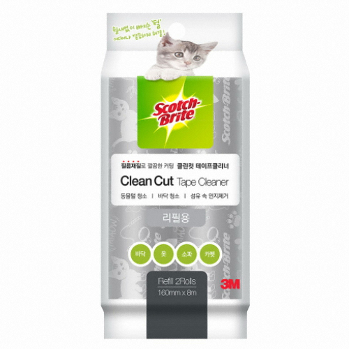 3M 스카치브라이트 클린컷 테이프클리너 리필 고양이팩 2롤