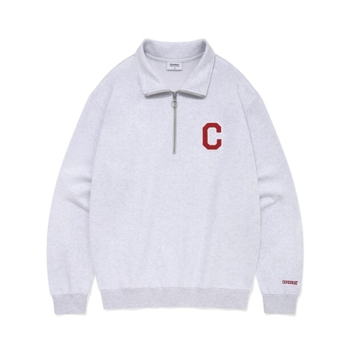 커버낫 C로고 하프 집업 맨투맨 B1 CO2401CR07 HG RD