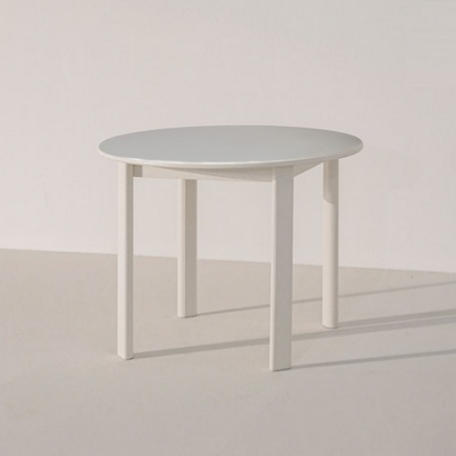 갈렛 원형 화이트 포세린 세라믹 원목 식탁 1000