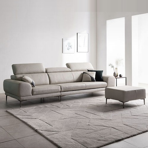 쉐우드가구 드나 기능성 아띠잔 내추럴 천연통가죽 소파 4인용 (스툴포함)