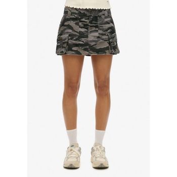 슈퍼드라이 Co UTILITY PARACHUTE A-line skirt wave tiger camo 7500513