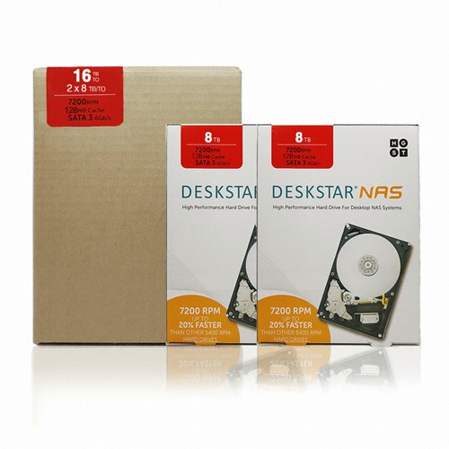 HGST Deskstar NAS 패키지 7200/128M HDN728080ALE604 (2x8TB)_이미지