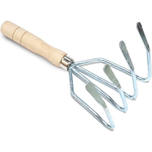 네발 조개 갈퀴 나무손잡이