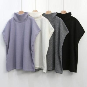 강물처럼 빅사이즈베스트 K445L511 컬러하이넥폴라조끼 NO 42522887 37382_42522887