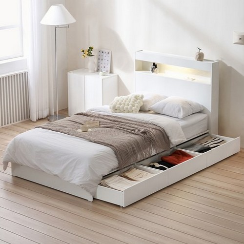 서울소호 트리플 수납 LED침대 SS