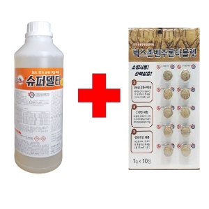 해충제로 고인물 정화조약 파리 모기 벅스타블렛10g+슈퍼델타1L