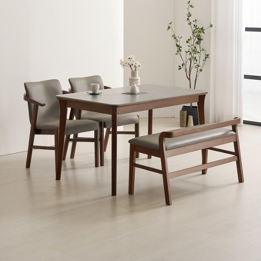 라로퍼니처 위니 포세린 통세라믹 식탁 1250 (의자2개+벤치1개)_이미지