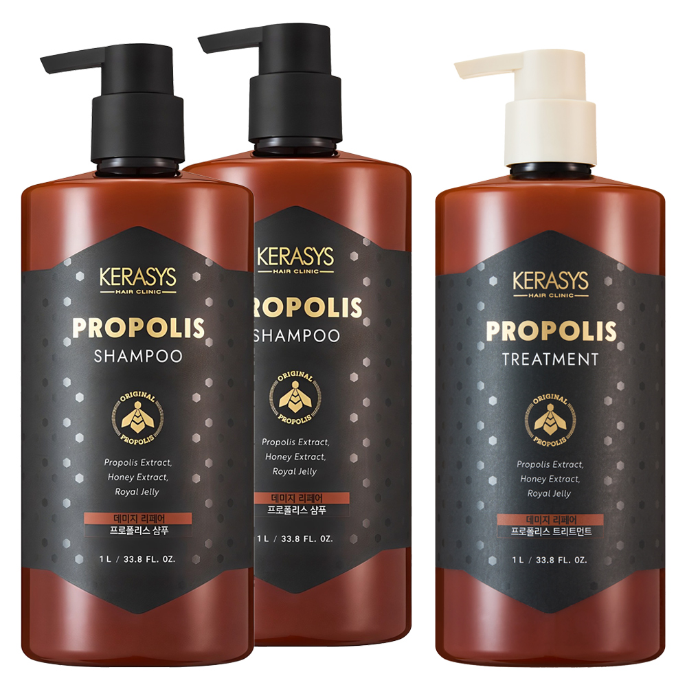 케라시스 프로폴리스 데미지 리페어 트리트먼트 1000ml + 샴푸 1000ml 3종세트_이미지