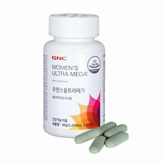 GNC 우먼스울트라메가 멀티비타민&미네랄 1,000mg 90정 (1개)