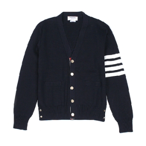 톰브라운 남성 사선완장 밀라노 스티치 V넥 가디건_MKC171A 00219 415_이미지