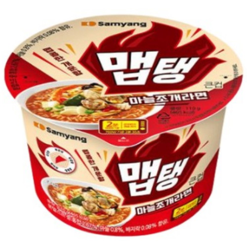 삼양식품 맵탱 마늘 조개라면 큰컵 110g (12개)_이미지