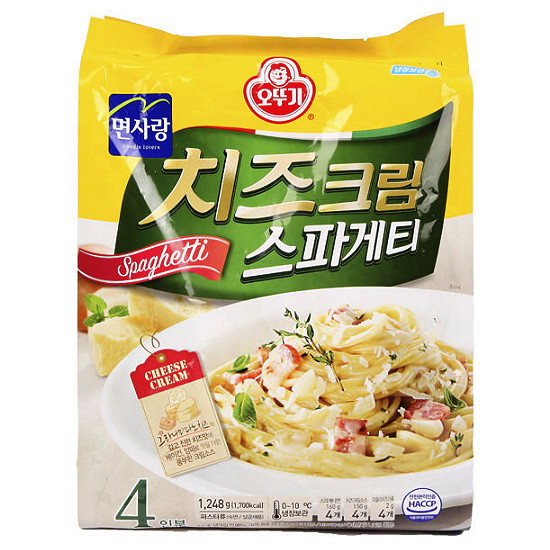 오뚜기 치즈크림 스파게티 4인분 1.24kg (4개)_이미지