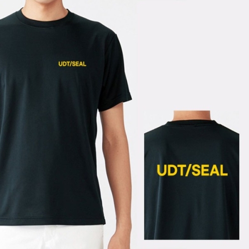  SSG 94A5E5 라운드 반팔 UDT SEAL 커스텀 옐로우 쿨 티셔츠