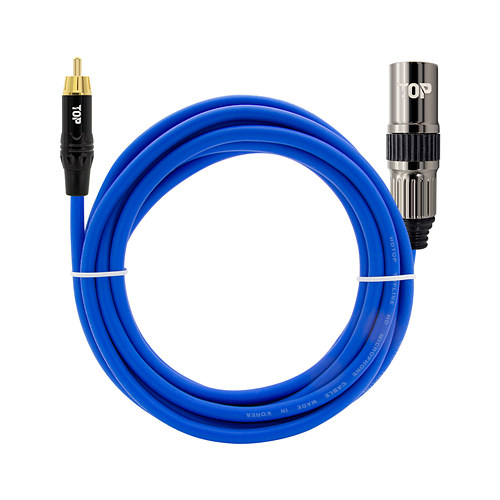 탑라인에이치디 HDTOP RCA to XLR MM 블루 케이블 (10m, HT-TP1666)_이미지