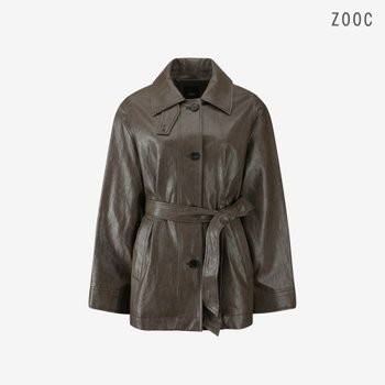 대현 ZOOC 페이크레더 벨티드 하프 레더 자켓 MO_V264PSF951_이미지